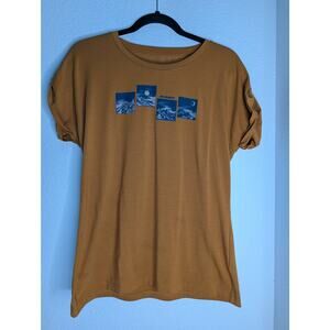 Mammut Women Mountain Graphic Tee Yellow S Gorpcore Outdoor